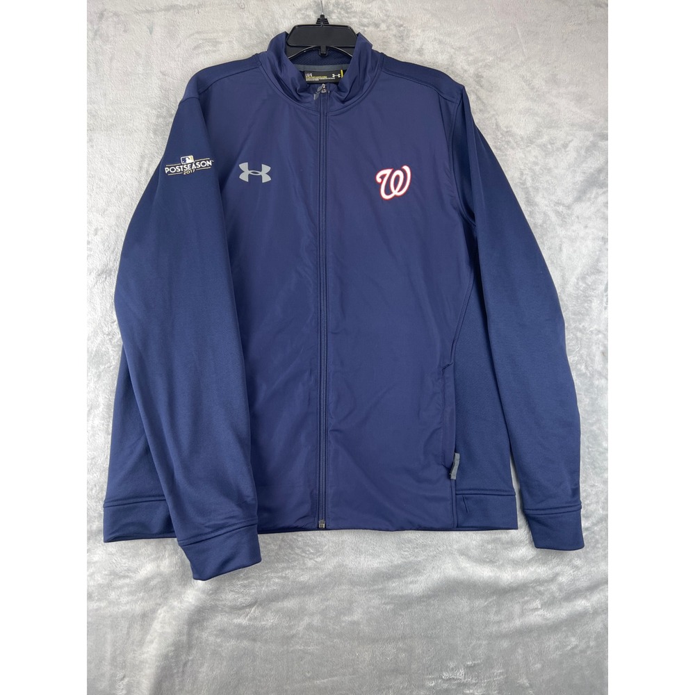Under‎ Armour Washington Nationals MLB Postseason 2017 Full Zip Jacket LG Navy